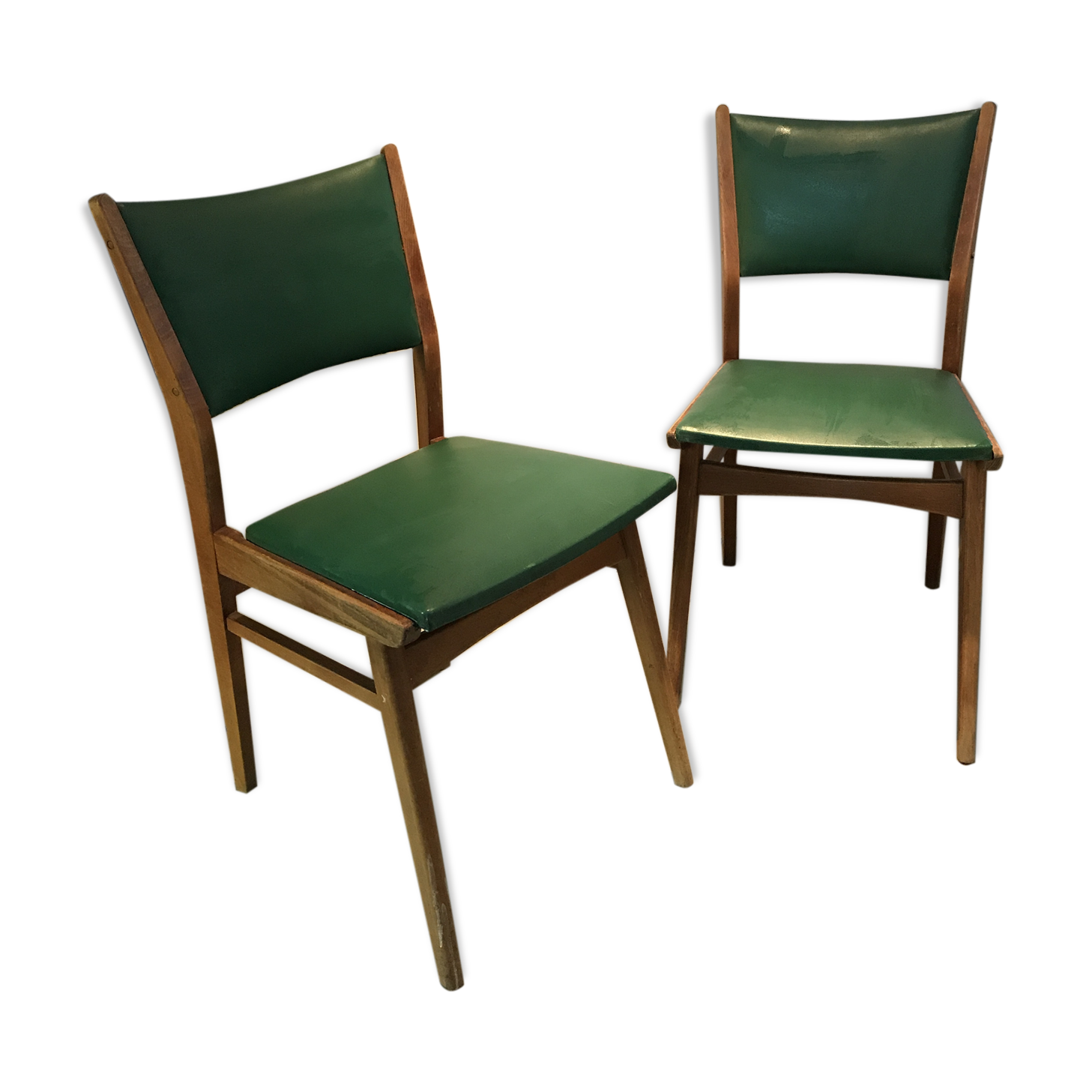 Set of 2 chairs with compass legs