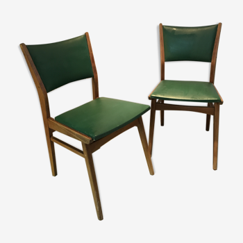 Set of 2 chairs with compass legs