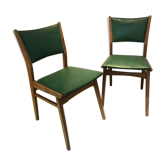 Set of 2 chairs with compass legs
