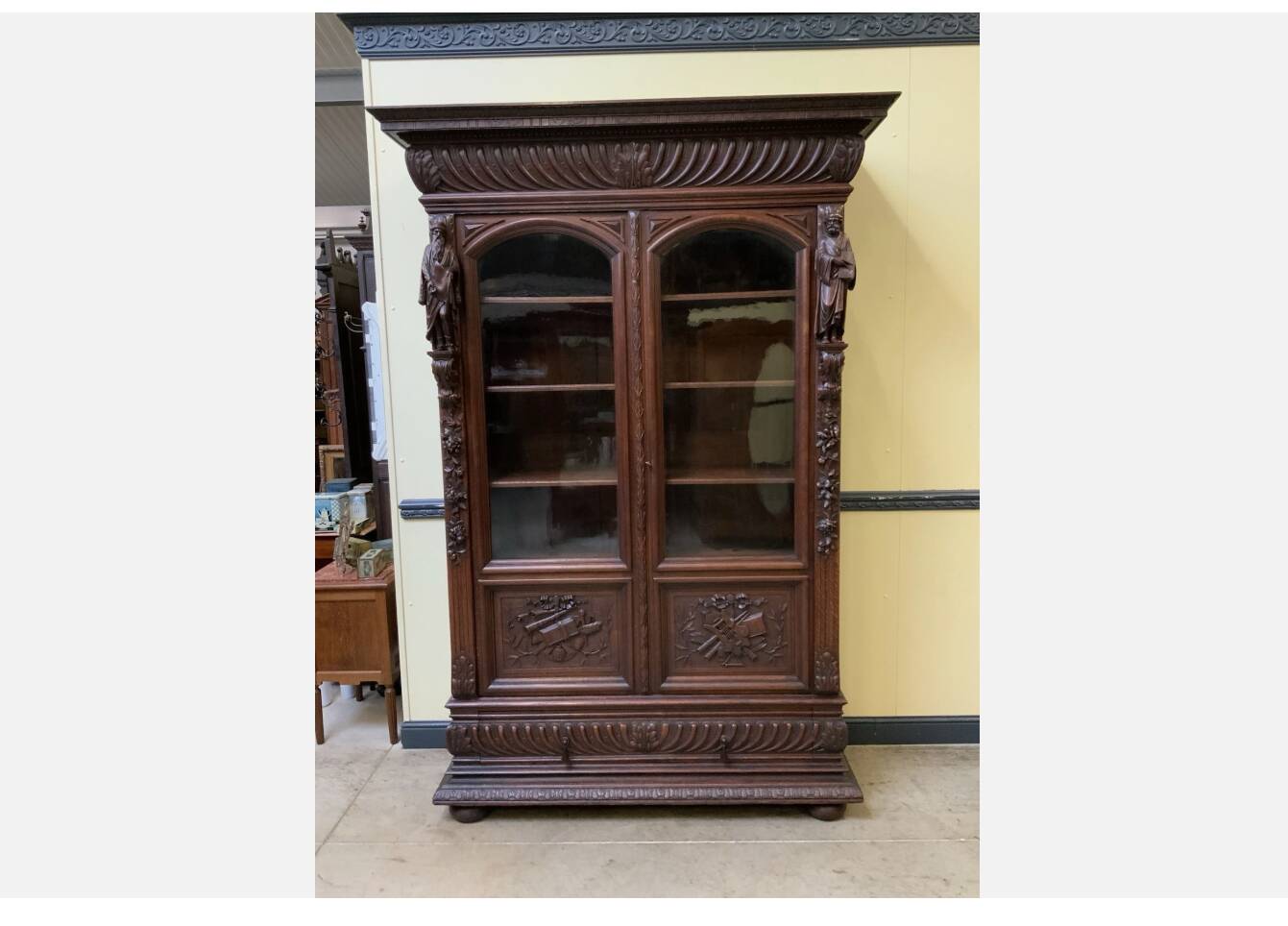 Imposing antique Neo-Renaissance bookcase