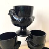 Coquetiers hen in black opaline