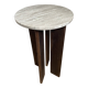Marble side table with solid oak