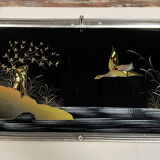Art deco period serving tray with decoration fixed under glass