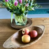 Wooden and wicker salad bowl from the 1900s