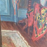 Oil on canvas inside the shawl