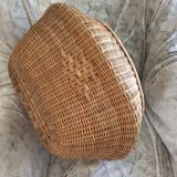 Atypical rattan panière - vintage
