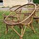 4 "shell" rattan armchairs 1960's