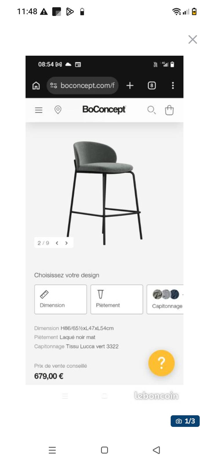 Set of 4 BoConcept bar stools - Princeton, design by Morten Georgsen - N