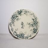 Flat plate of the earthenware factory of Salins model Cyclamen