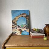 Oil on panel Etretat