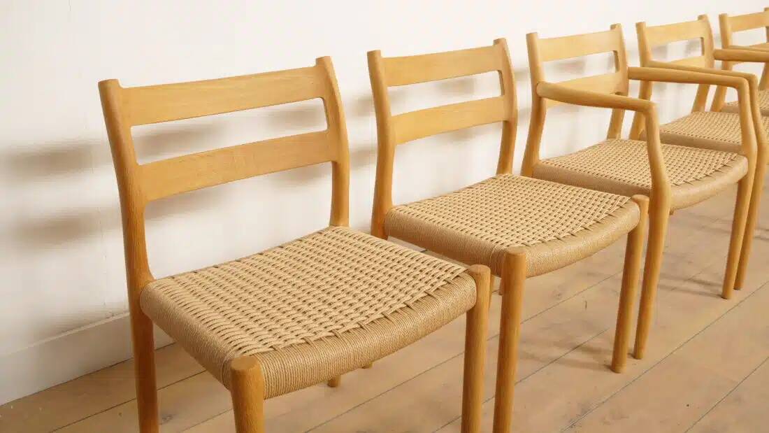 6 x dining chairs | Niels Otto Møller | Model 84 & 67 | Oak | Restored