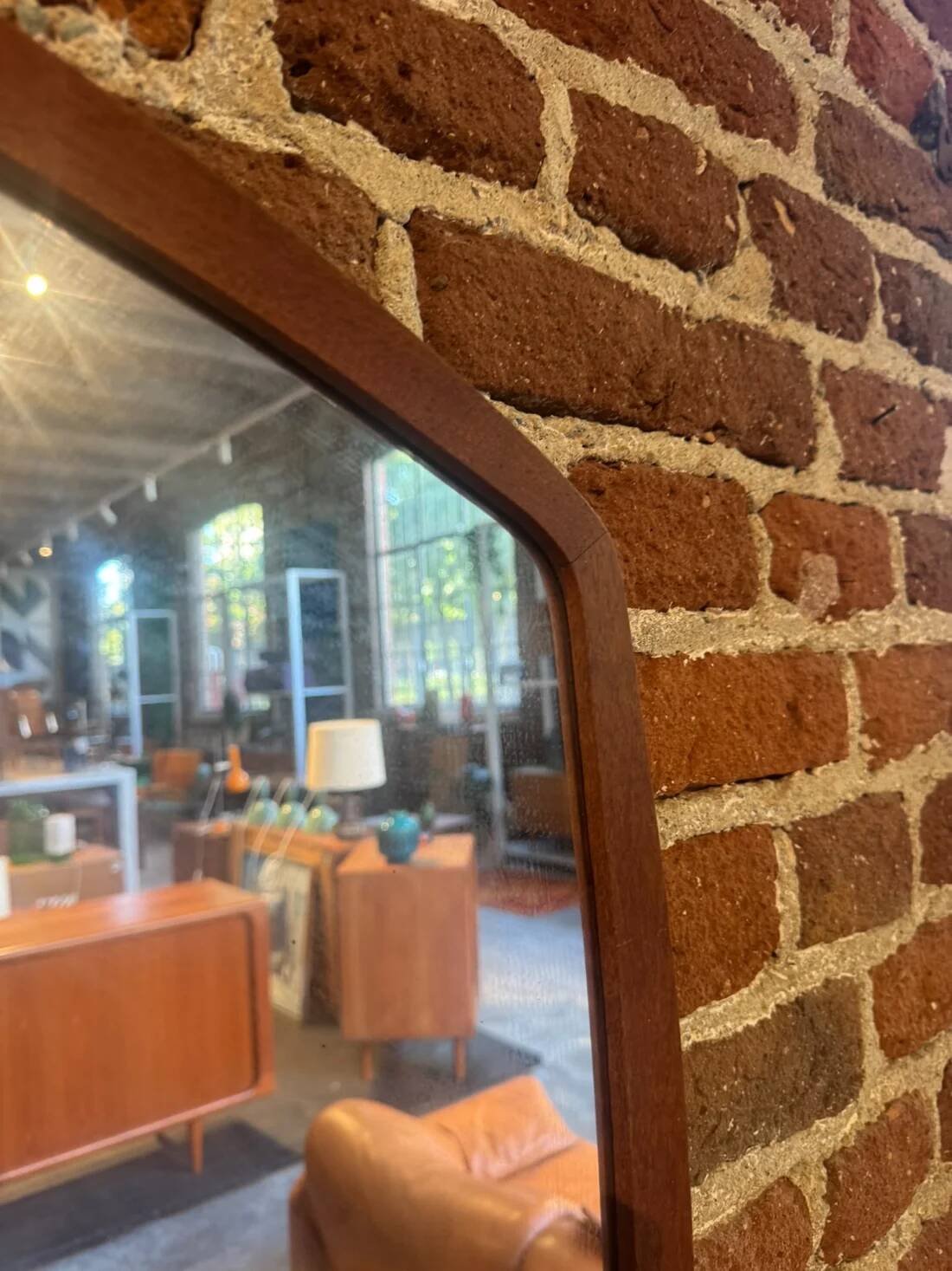 Framed teak mirror, Denmark 1960