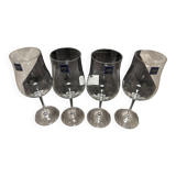 Lot of 4 Crystal Wine Glasses from Sèvres, France