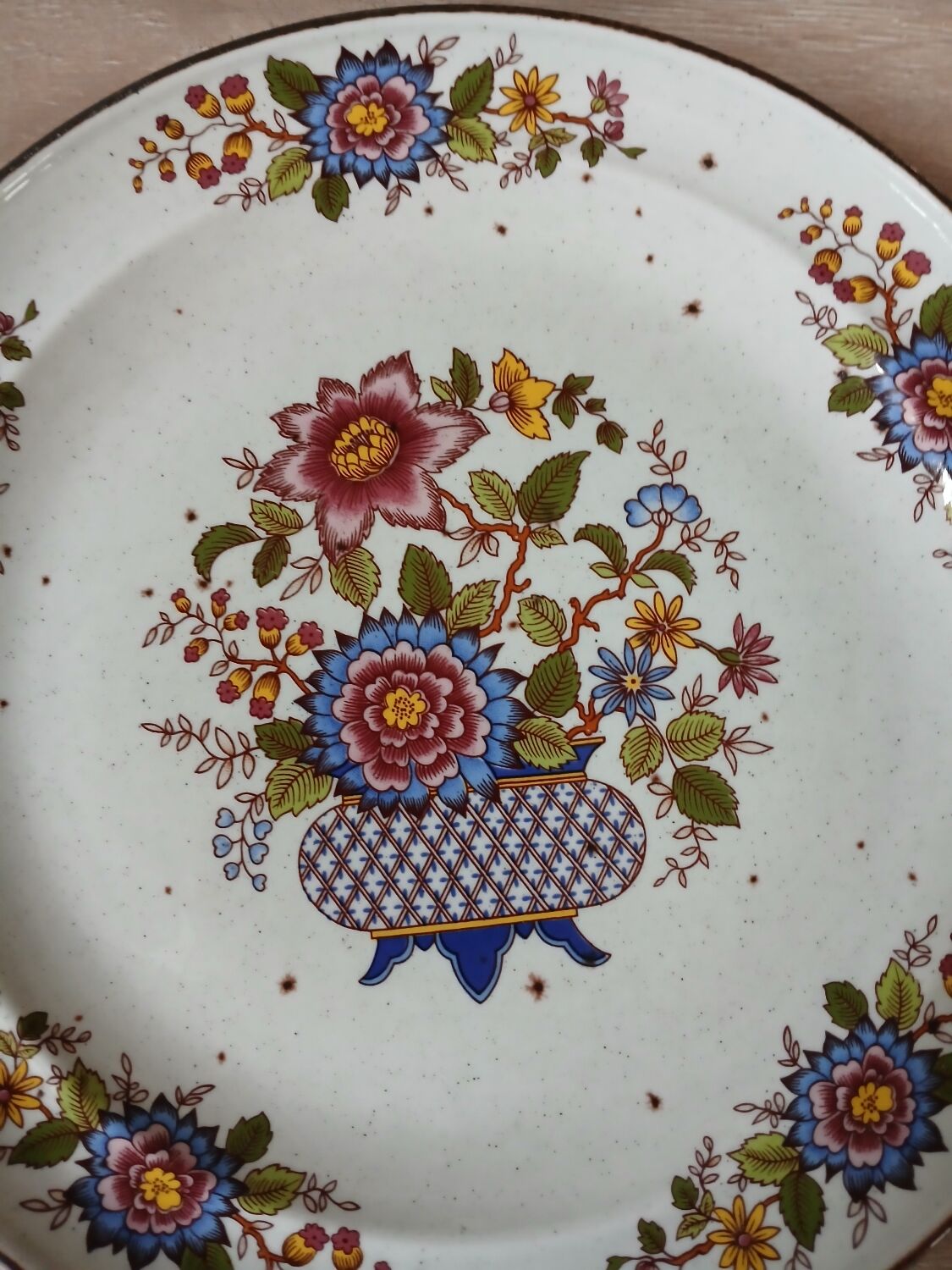 4 antique Sarreguemines plates, "Eclat" pattern