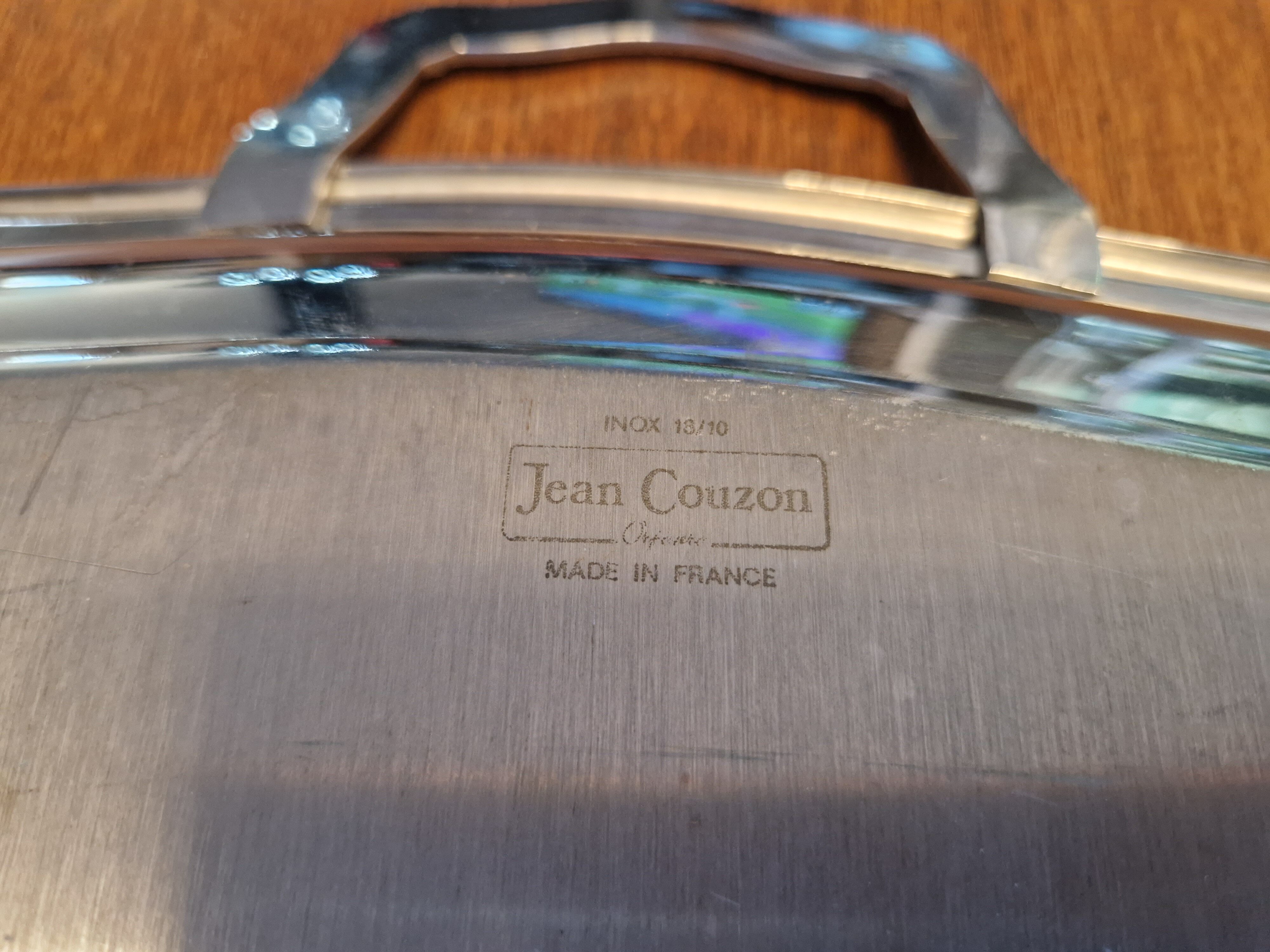Vintage stainless steel serving tray by Jean Couzon