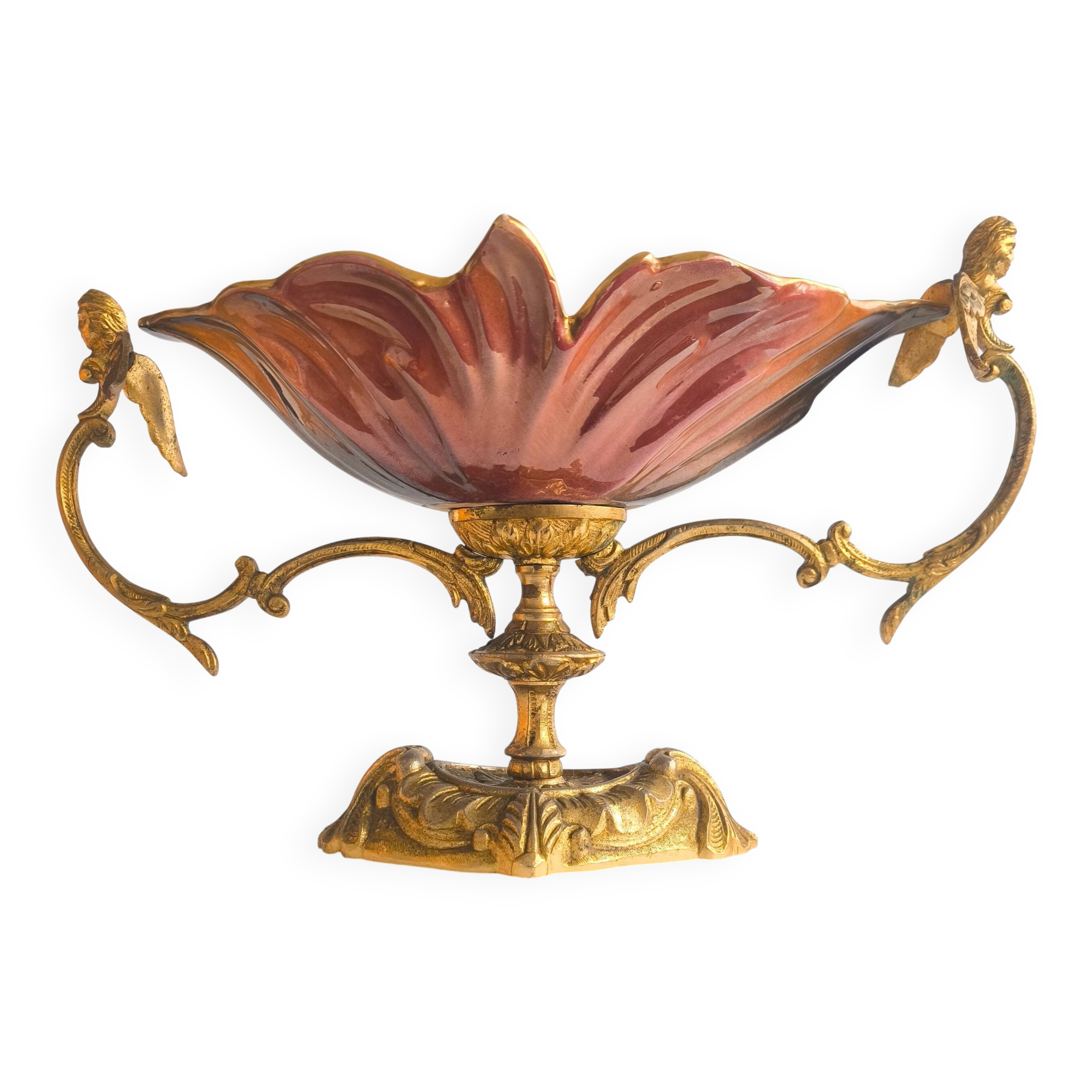 Late Art Deco bronze and porcelain centrepiece.