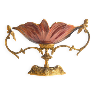 Late Art Deco bronze and porcelain centrepiece.