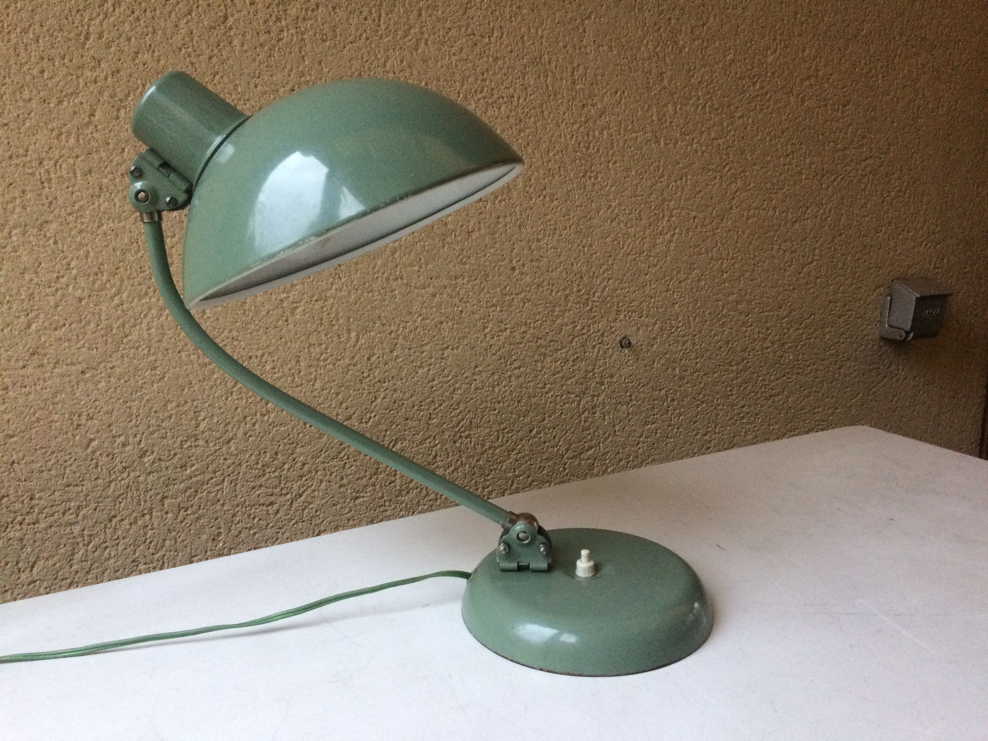 Lampe de bureau atelier industriel manufrance vintage vert