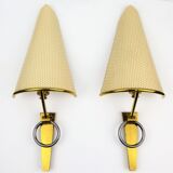 "Ring" sconces Lunel perforated metal, 1950