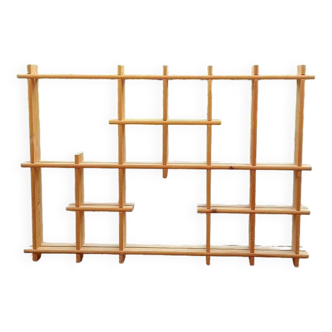 Étagère murale vintage en pin, 1980