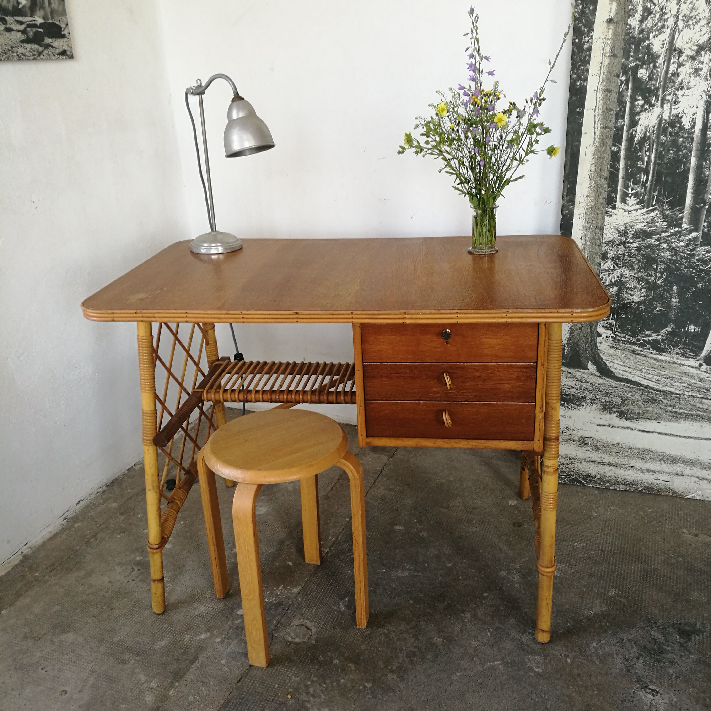 Bureau en rotin