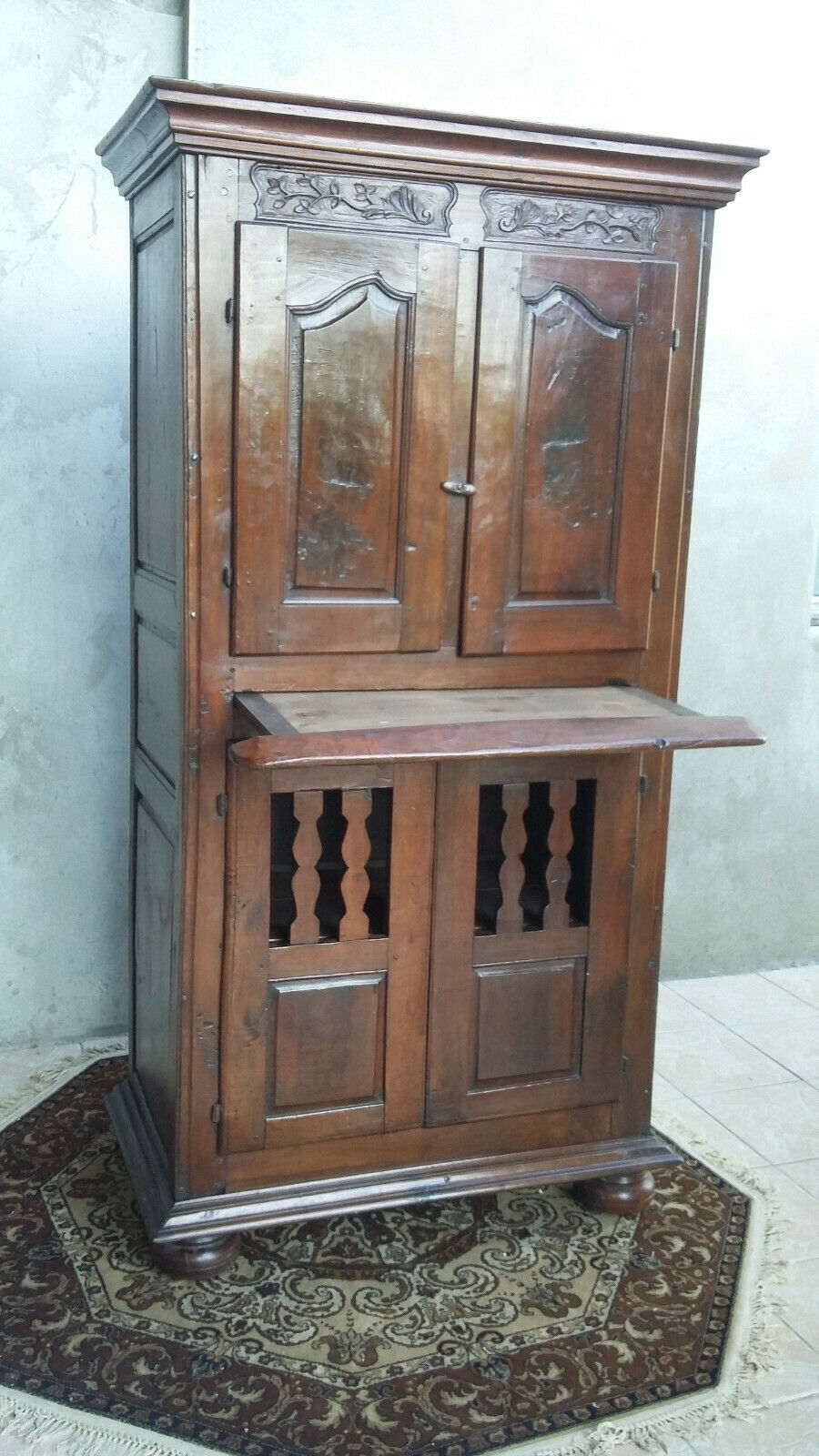 Rustic buffet in natural wood