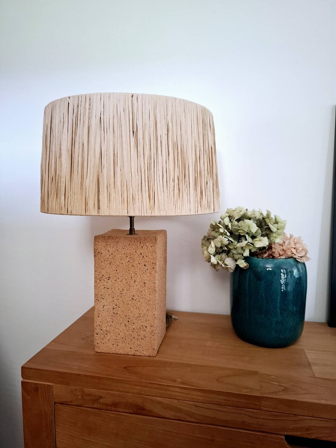 Large lamp in raw ceramic