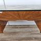 Mid-century drawer chest in mahogany, brass and glass.