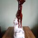 CHAMOIS animal statuette on a rock - enameled ceramic