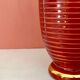 Vase vintage art déco en céramique rouge et dorée