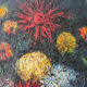 Flowers, knife oil, signed Roger Remy 1960