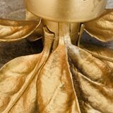 Gold metal flower wall light