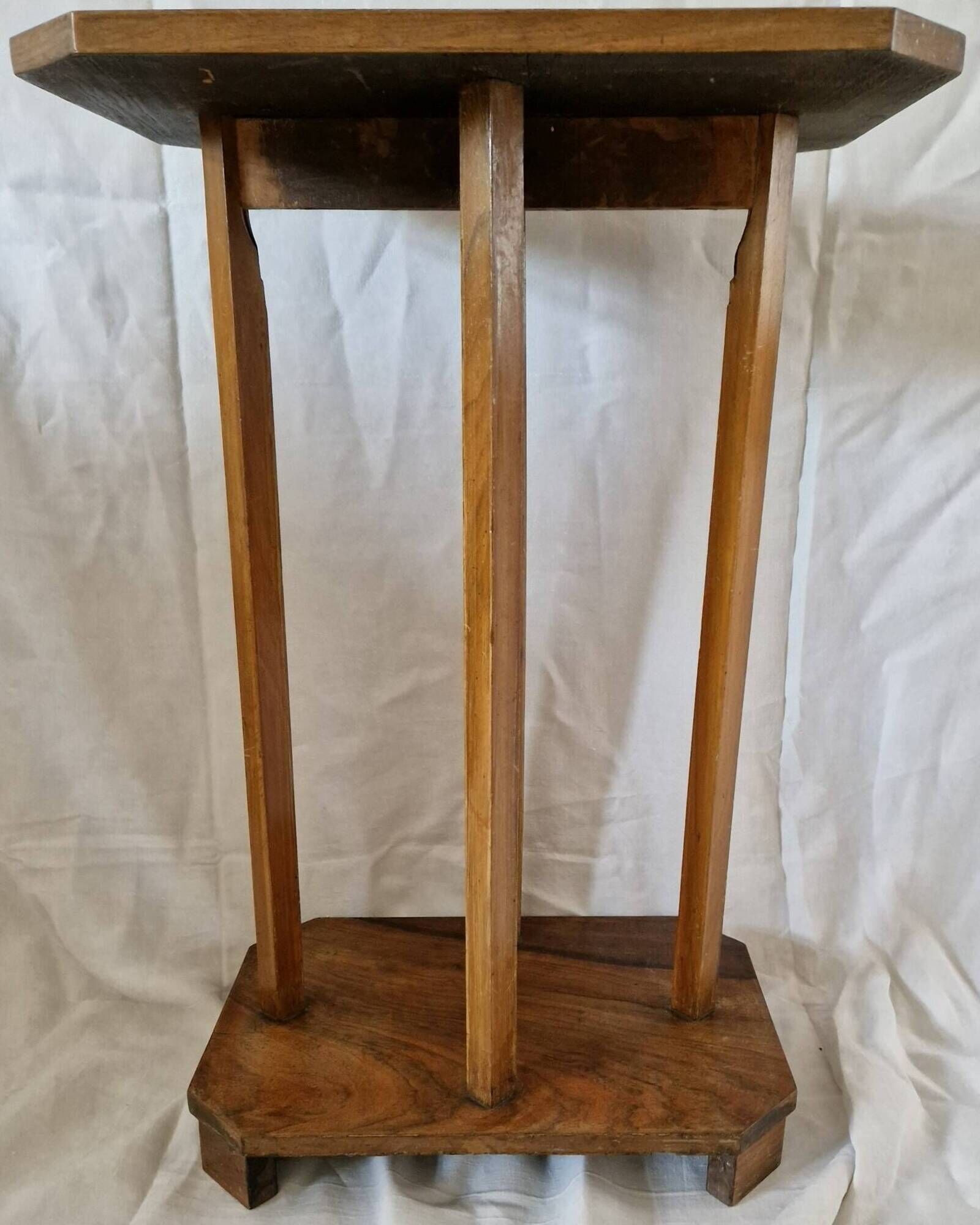 Vintage Art Deco wooden side table – 1930s/50s – unique piece