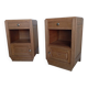 Pair of Art Deco bedside tables in solid oak