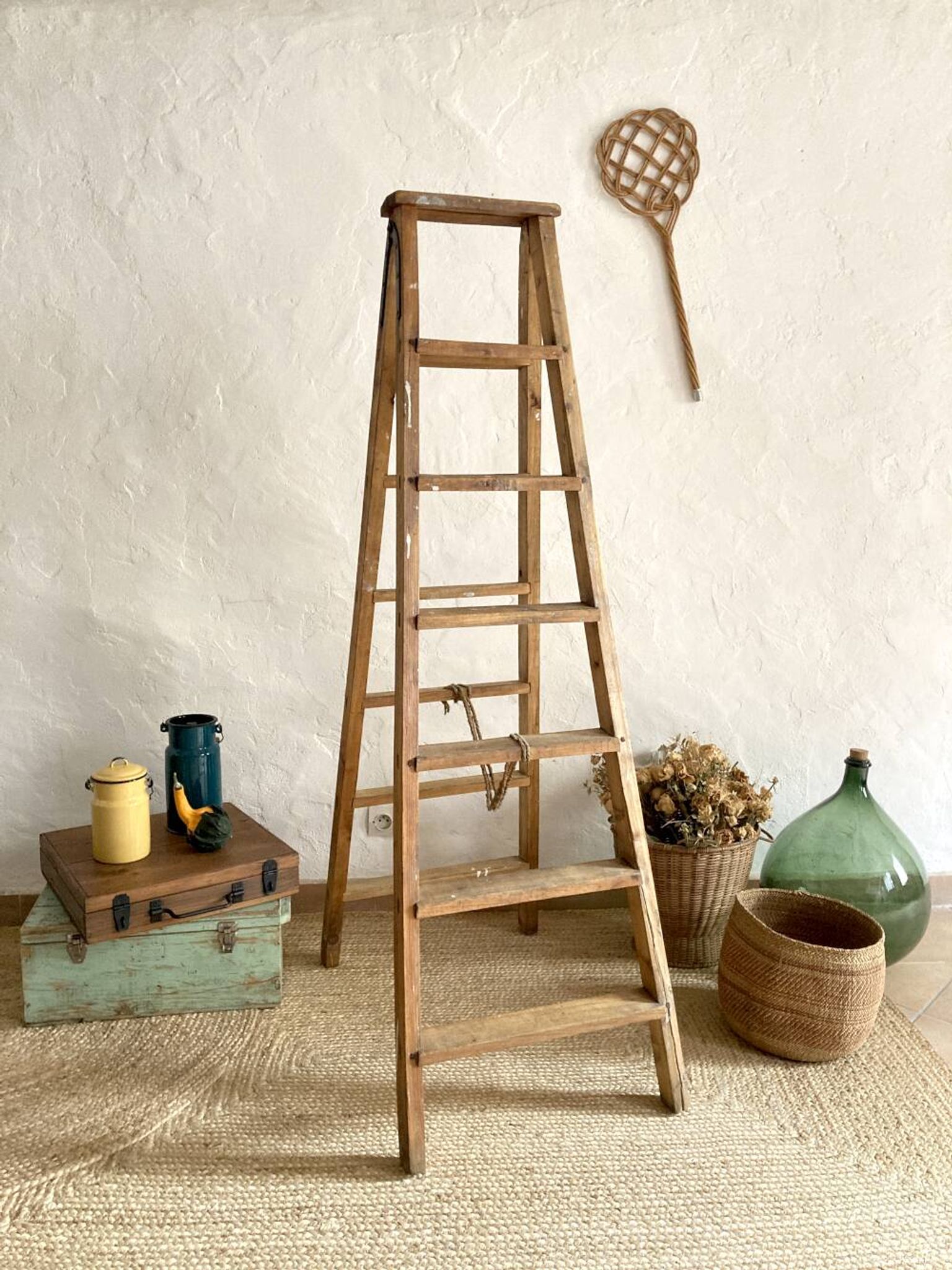 Antique wooden painter's stepladder