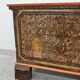 Coffre de dot antique extra grand en pin peint à la main
