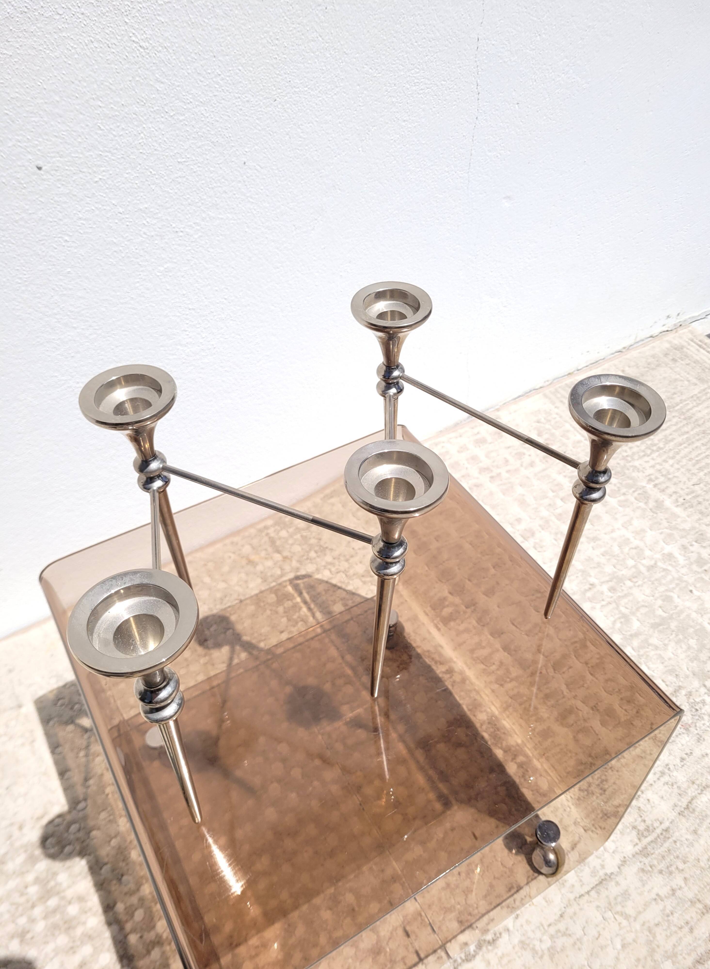 Scandinavian chrome modular candle holder 1970