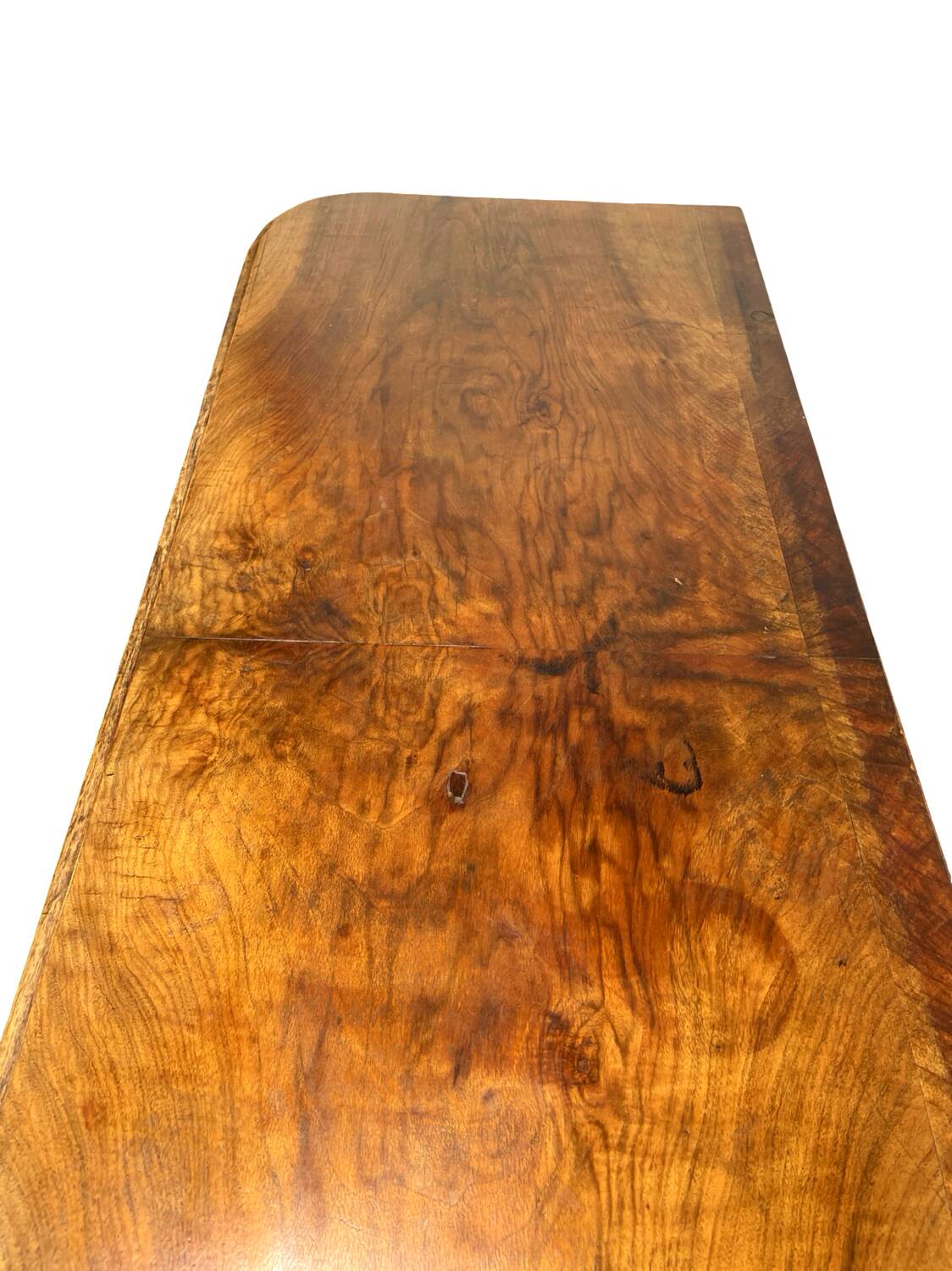 Italian art deco burl walnut chest of drawers, 1930s/1940s