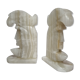 Pair of bookends in vintage white onyx, 21 cm
