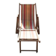Old Wooden and Bayadere Canvas Deckchair