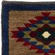 Vintage Hand-Knotted Turkish Tulu Rug with Geometric Medallion Design in Brown, Navy Blue and Red. 100% Wool