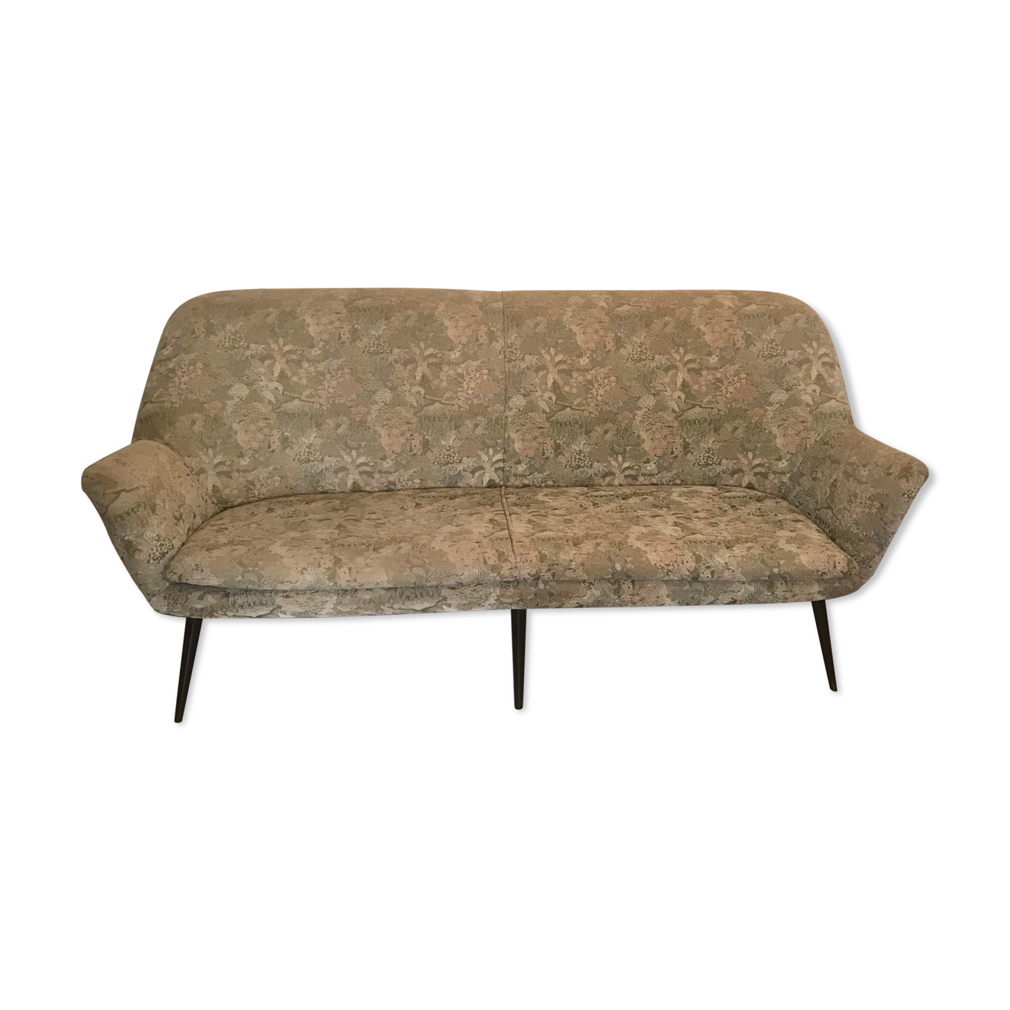 Vintage bench 1940-60's shape basket compass feet
