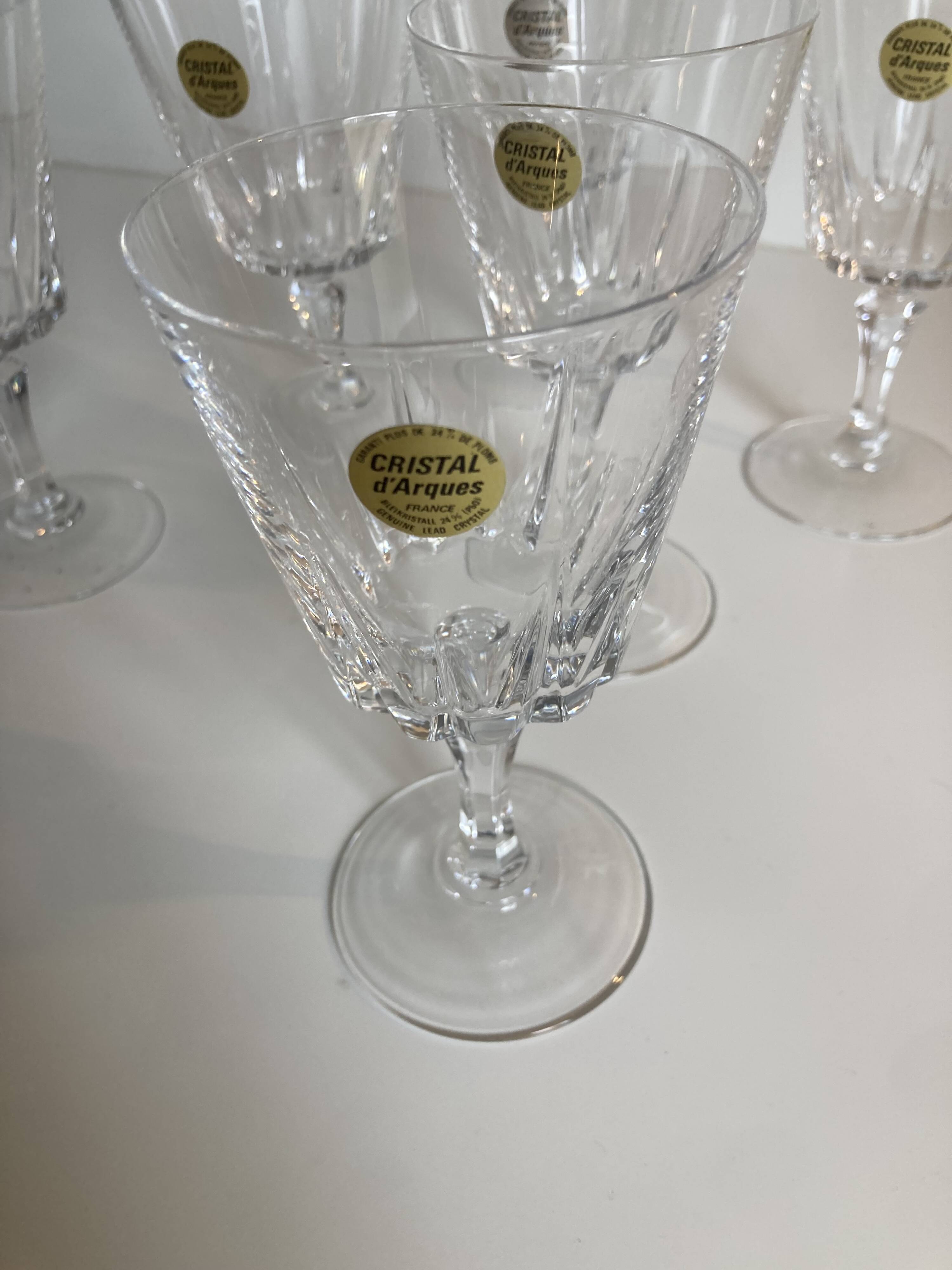 Lot of 6 Cristal d'Arques glasses