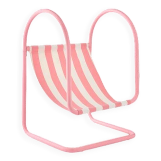Axel Chay x Monoprix children's armchair, pink striped, new in packaging