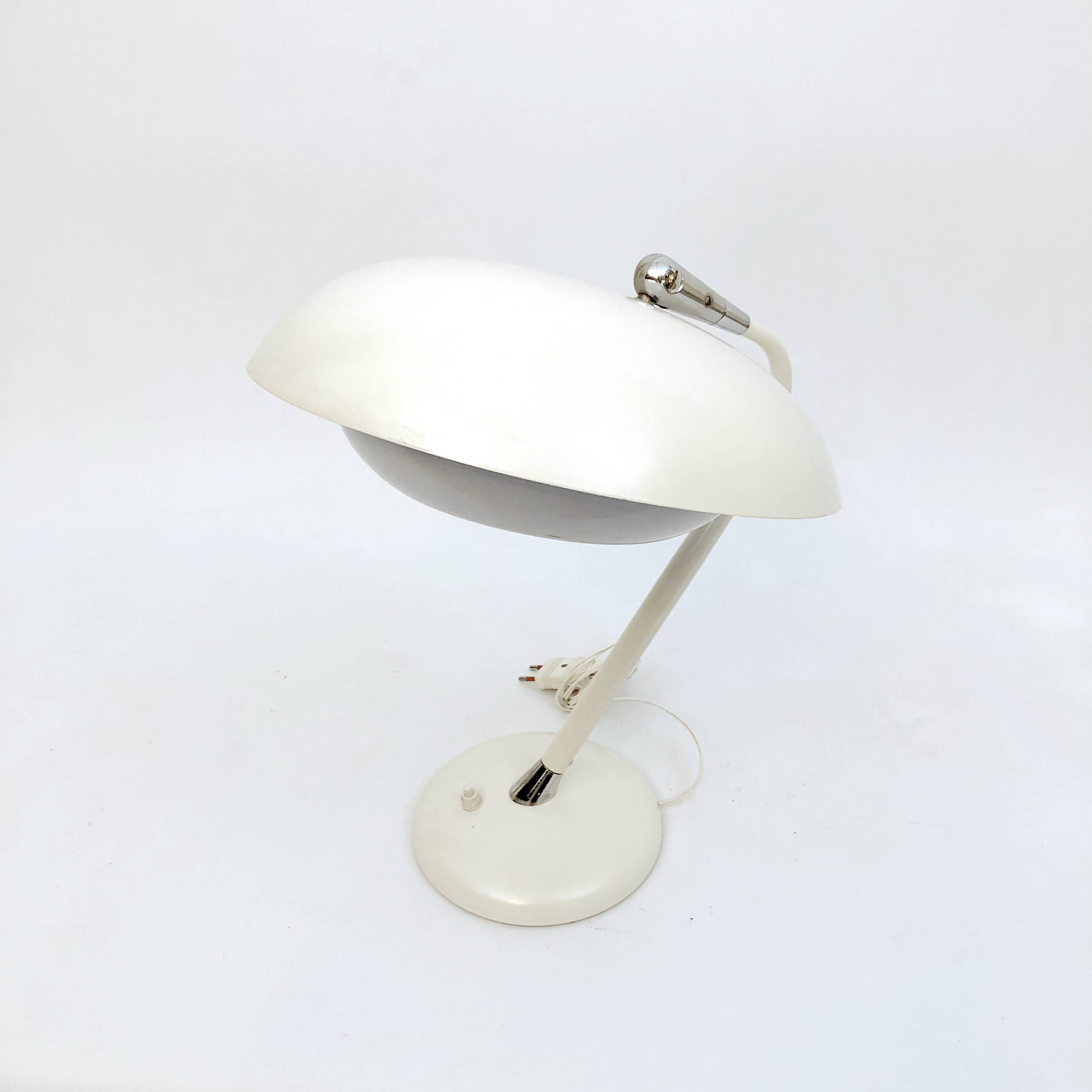 Lampe de table blanche italienne, Stilnovo années 1950