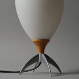 Vintage Hema Space Age Rocket-Shaped Table Lamp, Opal Glass Shade, 1990s.