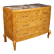 Commode en bouleau du XXe siècle avec plateau en marbre