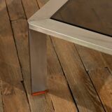 Work from the 70s Metal and smoked glass coffee table