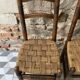Duo de chaises en bois tourné et corde tressée, années 50-60