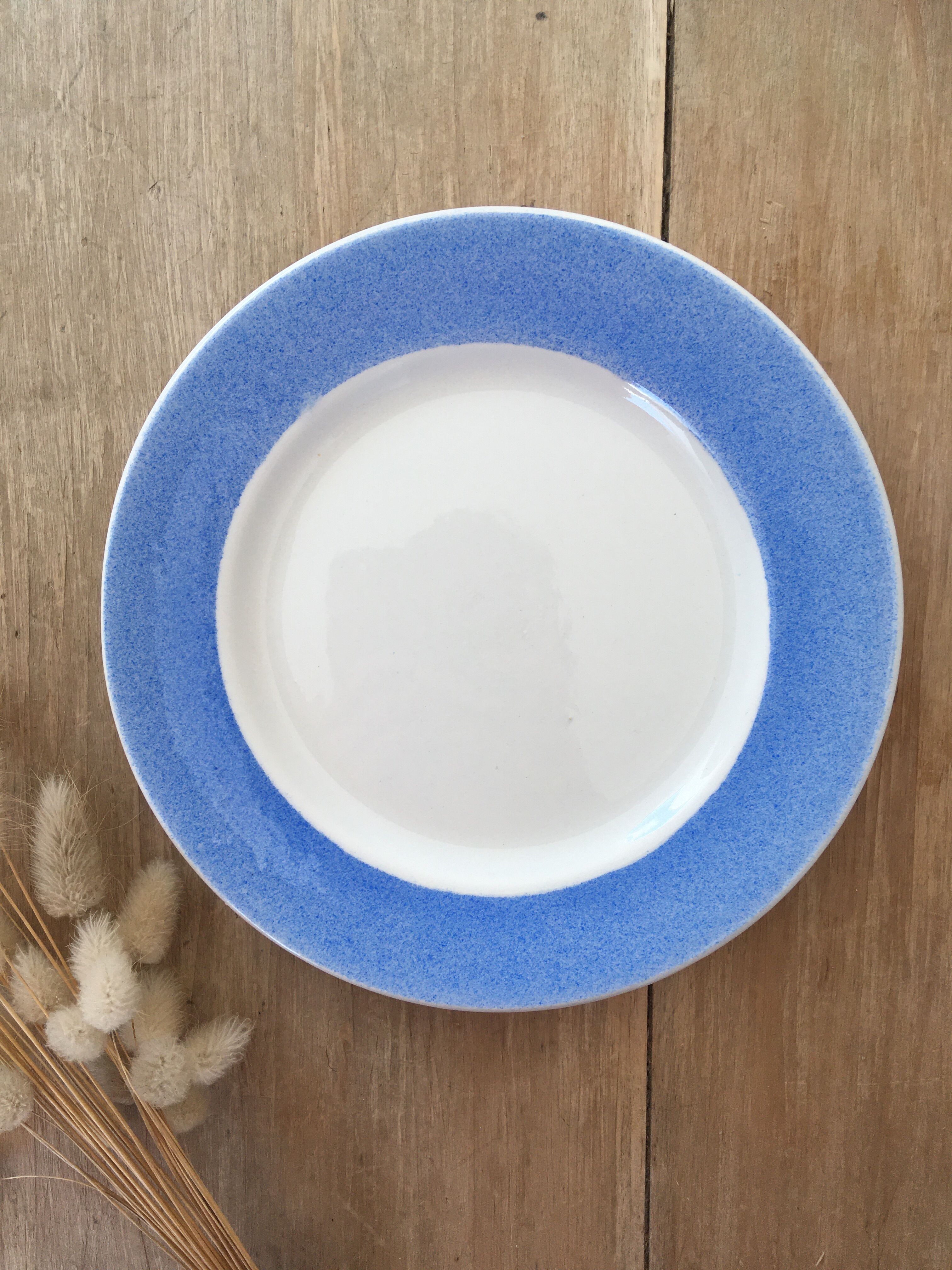 Blue & white mismatched dessert plates